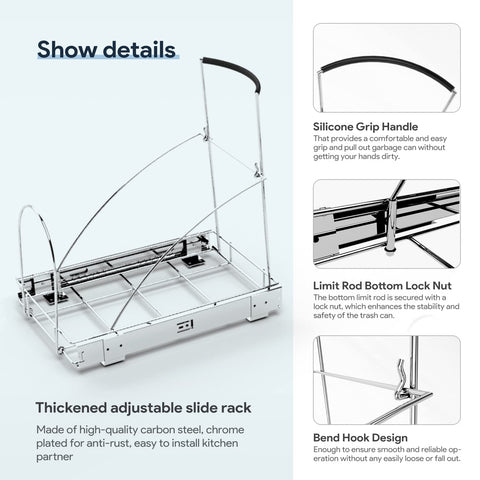 Tanamu 10-gallon trash bin compatible with under-sink slider.
