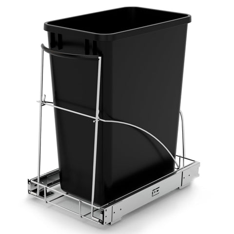 Tanamu pull-out trash can under cabinet for organized kitchen waste.