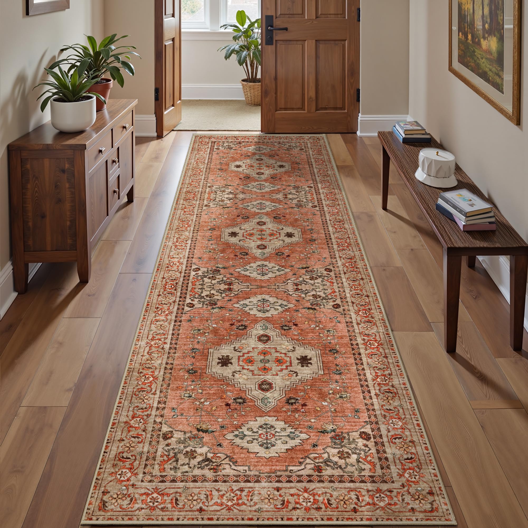 Tangsoo 2.6x8 rug with non-slip backing for safe hallway use