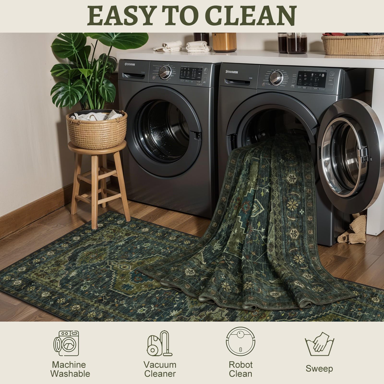 Tangsoo low-pile profile fits under doors and furniture smoothly.