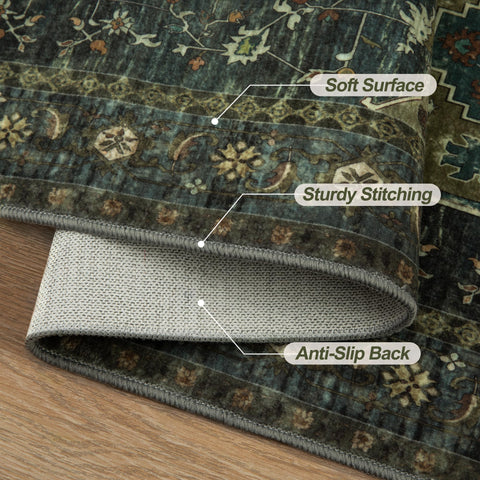 Tangsoo machine-washable rug for easy deep cleaning.