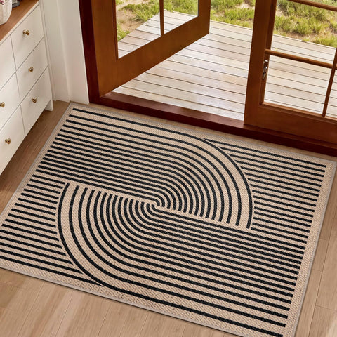 Tangsoo Rainbow Easy Jute Rug for entryways offers durable style.