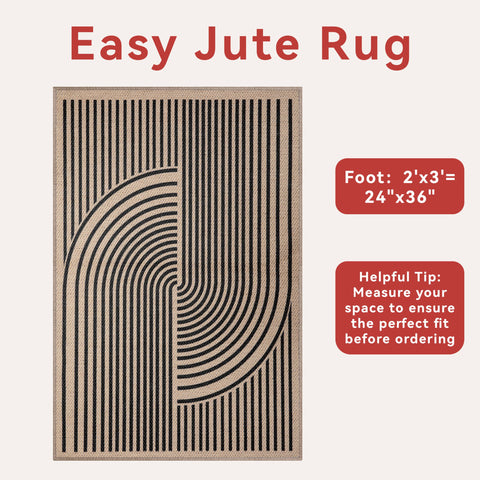 Tangsoo Rainbow Easy Jute Rug crafted from durable polyester fibers.