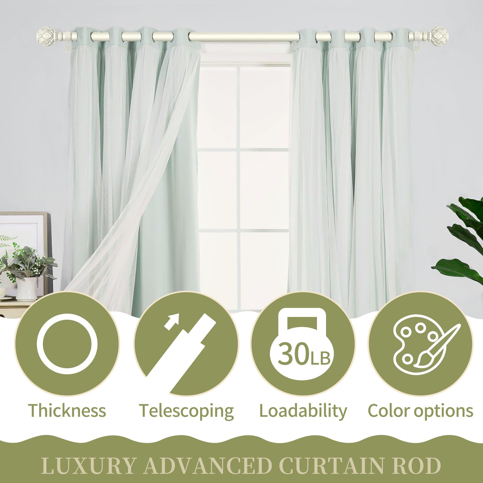 TANGWIN adjustable-length rod set demonstrating flexible sizing for windows