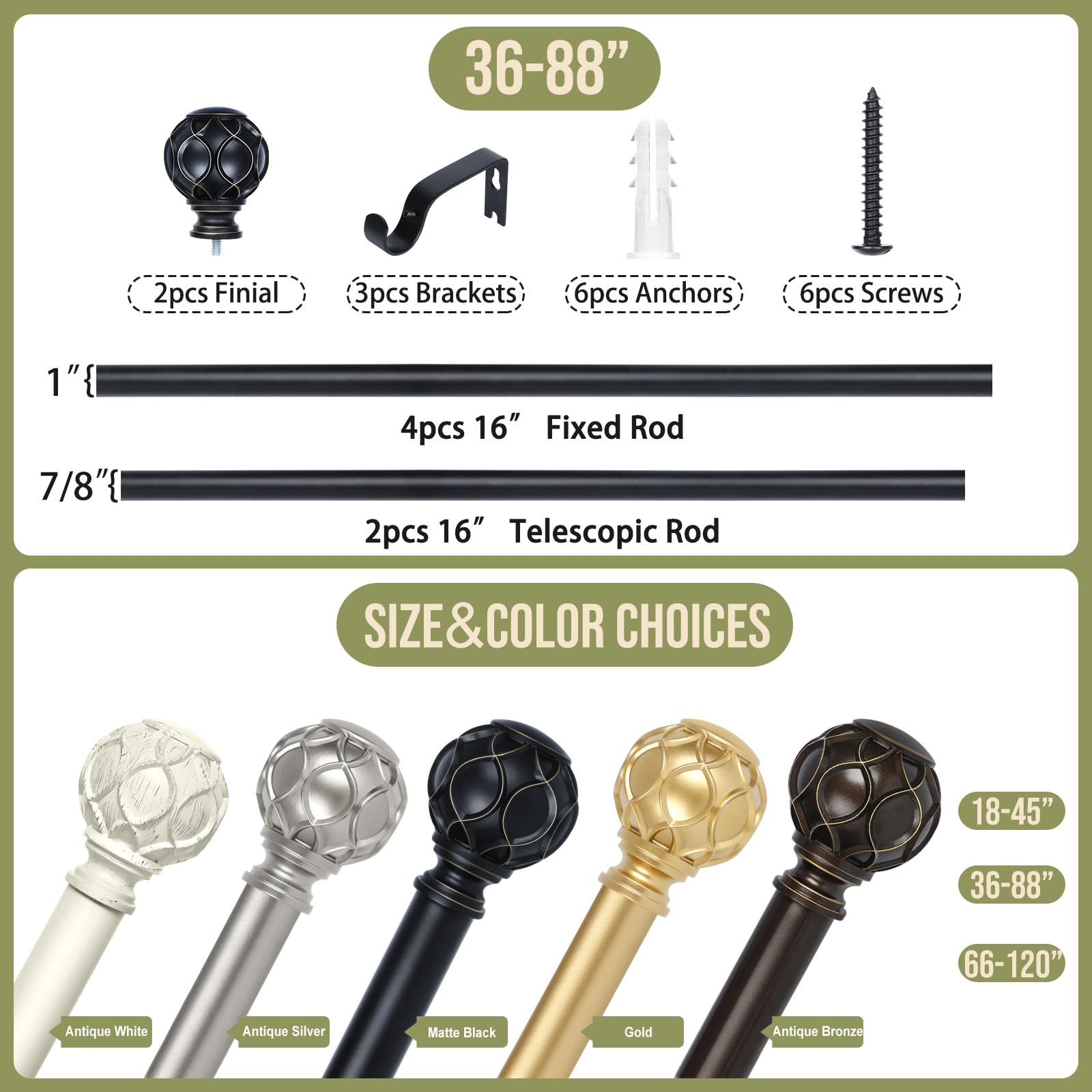 TANGWIN decorative finials elevate room decor with classic charm.