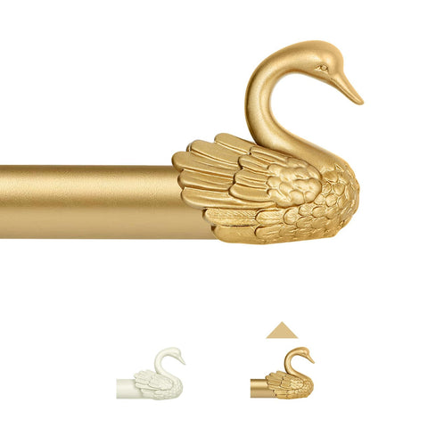 TANGWIN swan-finial curtain rod adds decorative elegance and sturdy support
