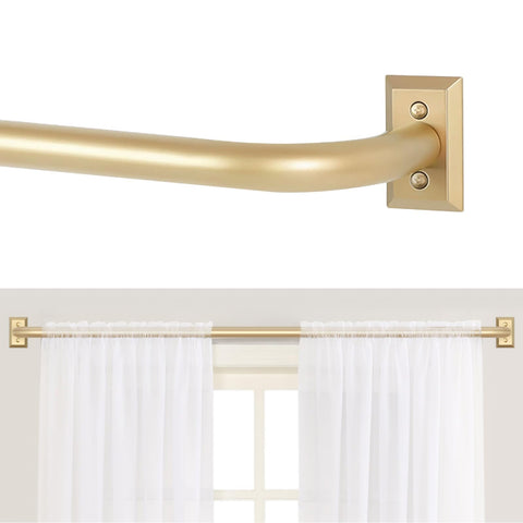 TANGWIN gold wrap-around rod wall mount showing strong attachment for heavy drapes