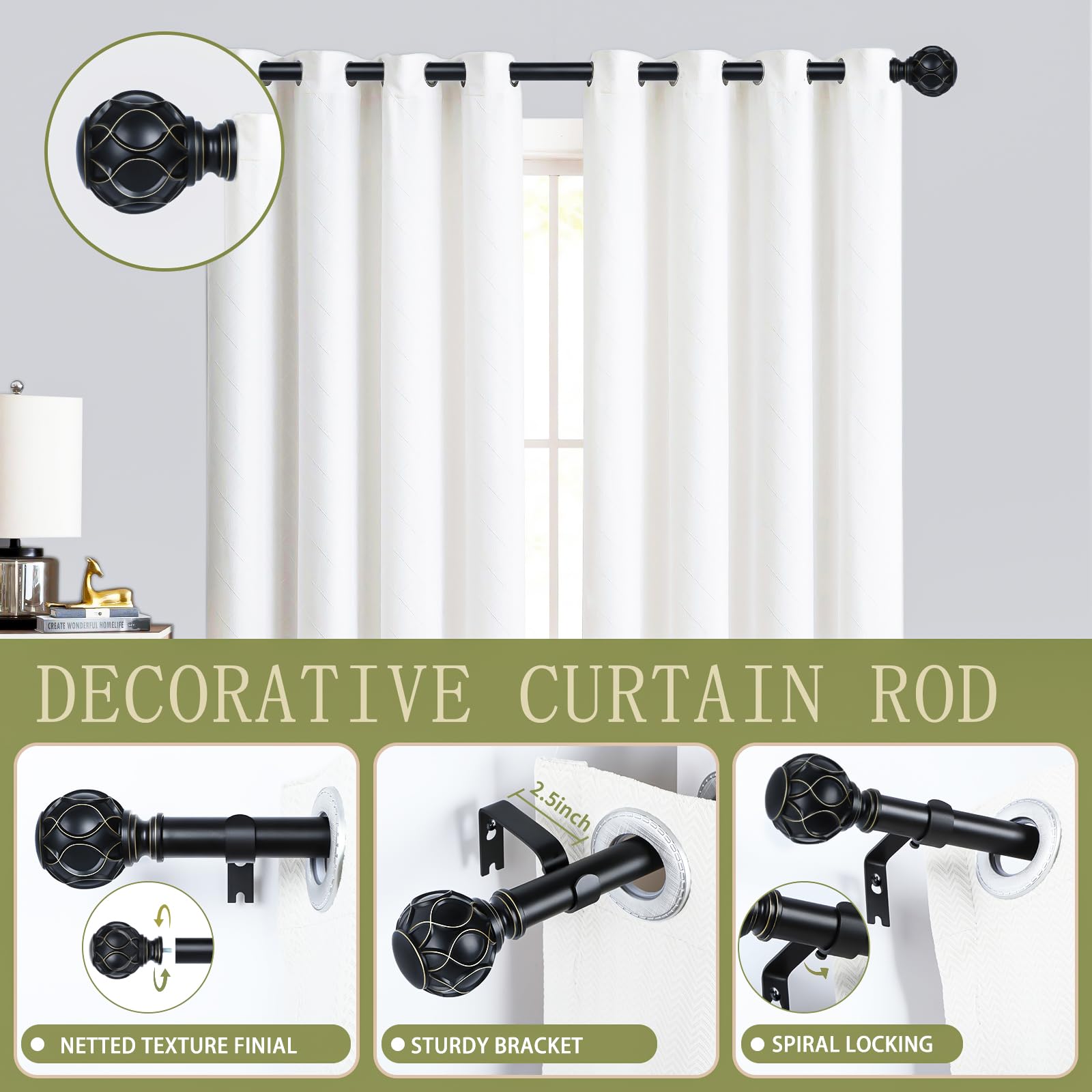 TANGWIN nett texture finial adds vintage coastal flair to any window.