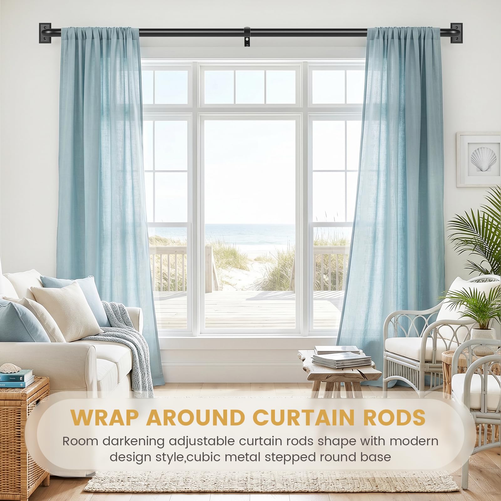 TANGWIN room-darkening rod enhances privacy and light control