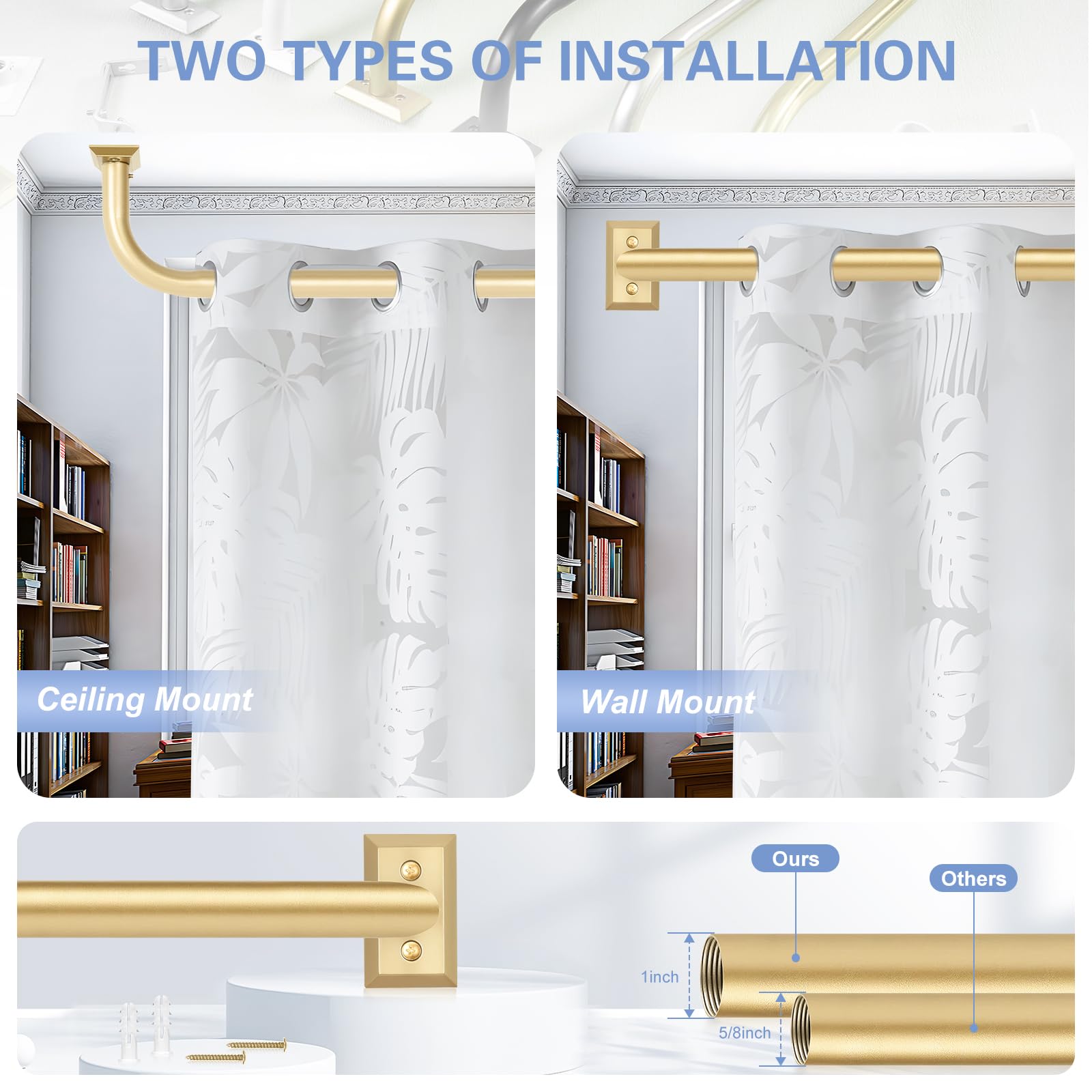 TANGWIN square-base brackets and connectors in gold for durable mounting