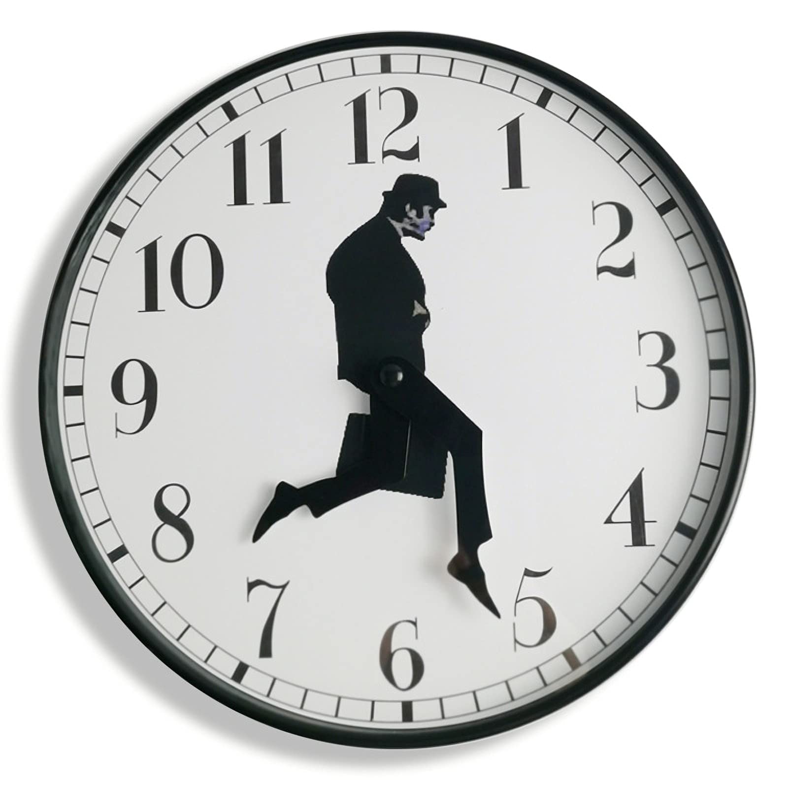 Tankrin Ministry of Silly Walks Clock front view with quiet operation