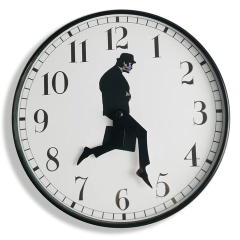 Tankrin Ministry of Silly Walks Clock front view with quiet operation