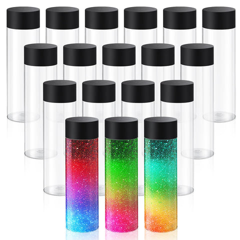 Tanlade 24pc clear bottles with caps for easy storage and travel.