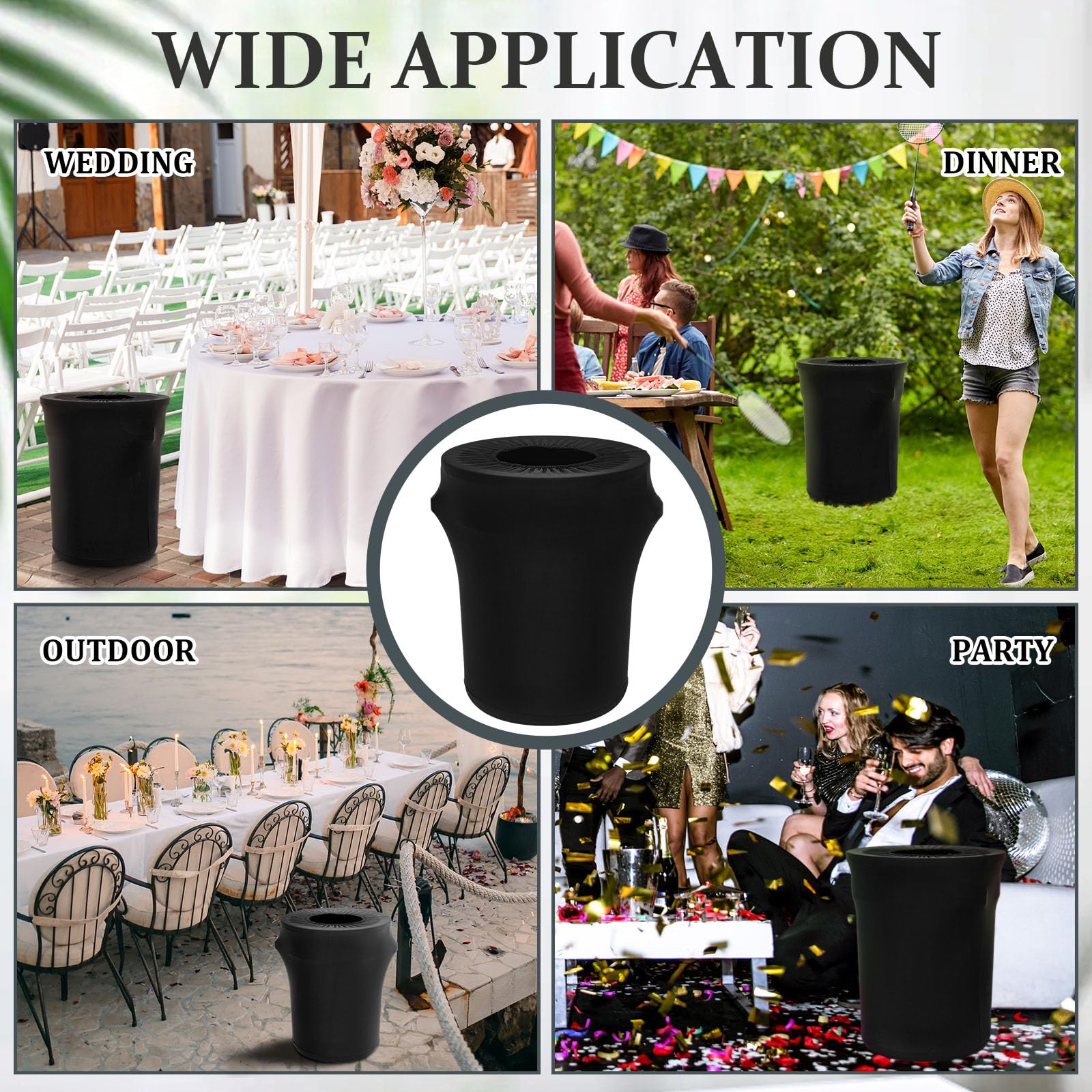 Tanlade party-ready trash cover keeps cans tidy during events.