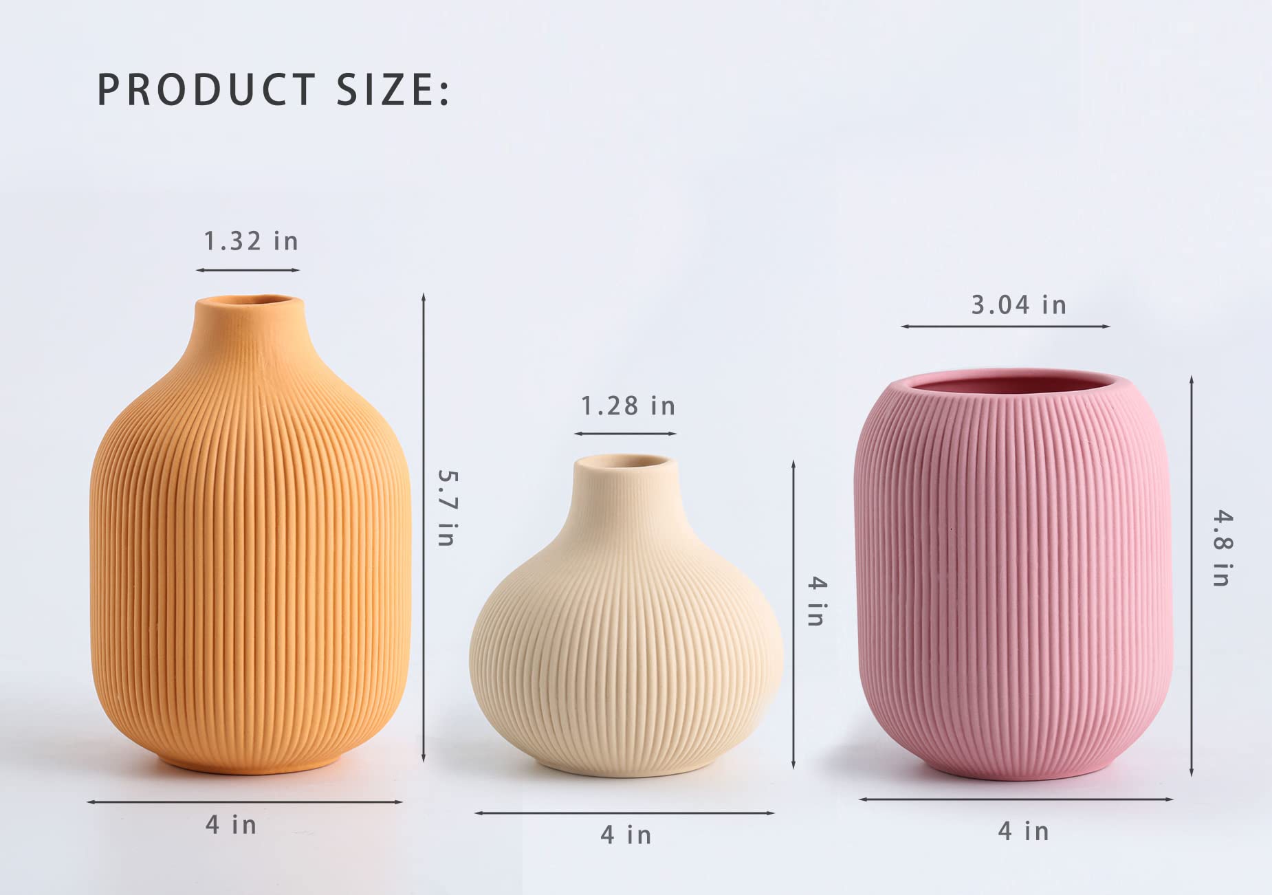 TanQoVone light yellow ribbed vase, great with faux stems for arrangements.