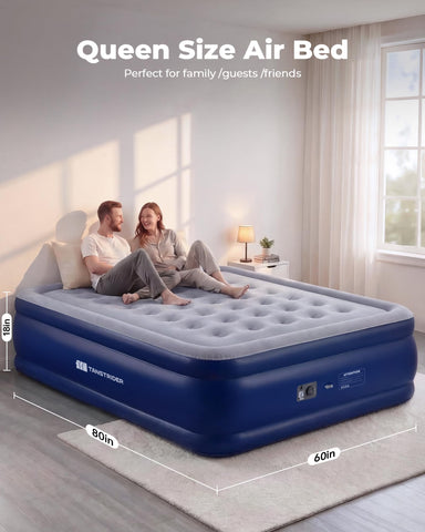 TANSTRIDER 18 inch raised air mattress ready for guest room comfort