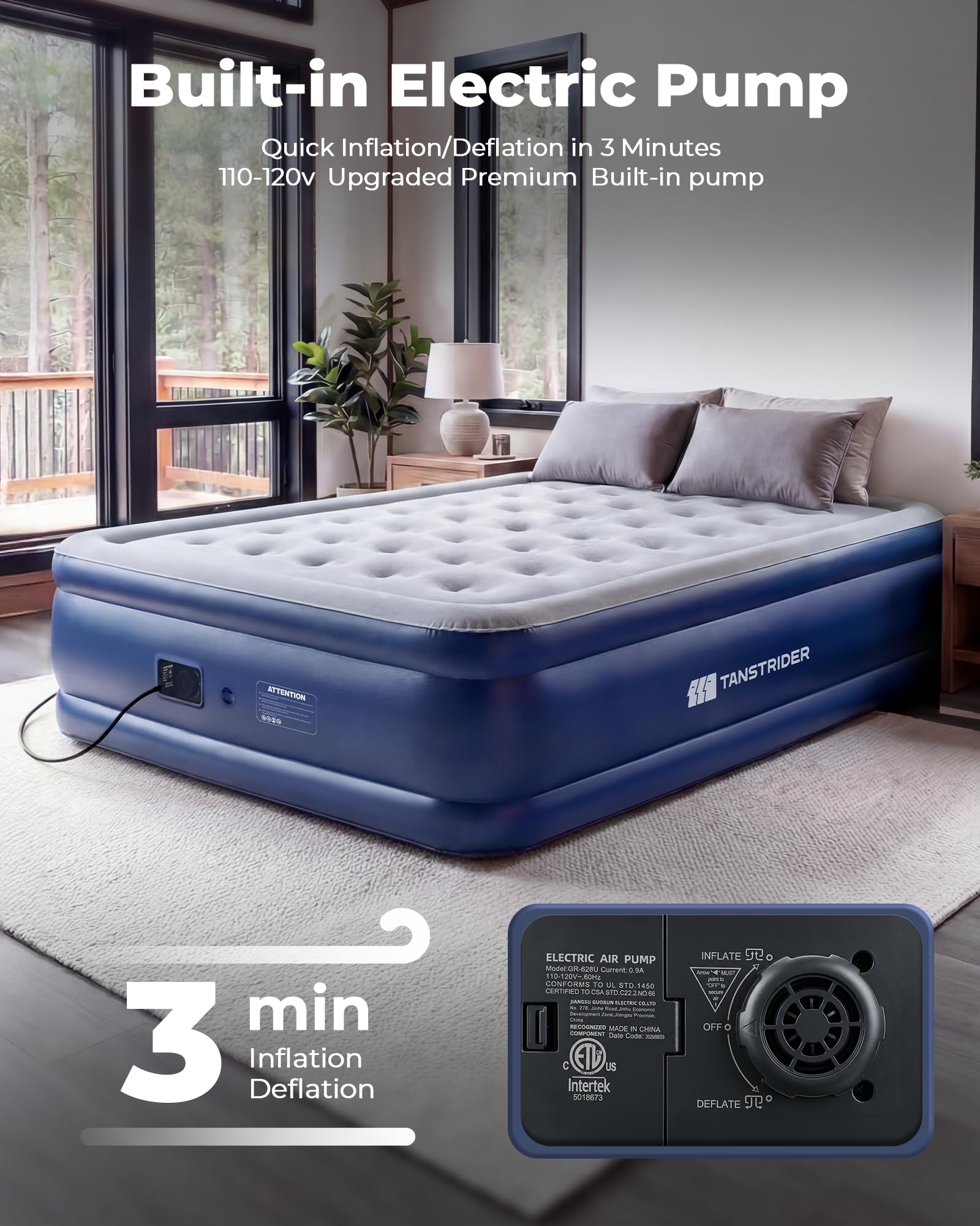 Tanstrider non-slip bottom helps keep the mattress in place during use