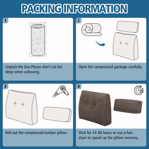 TANYOO 19x16 back pillow fits large seating without gaps.