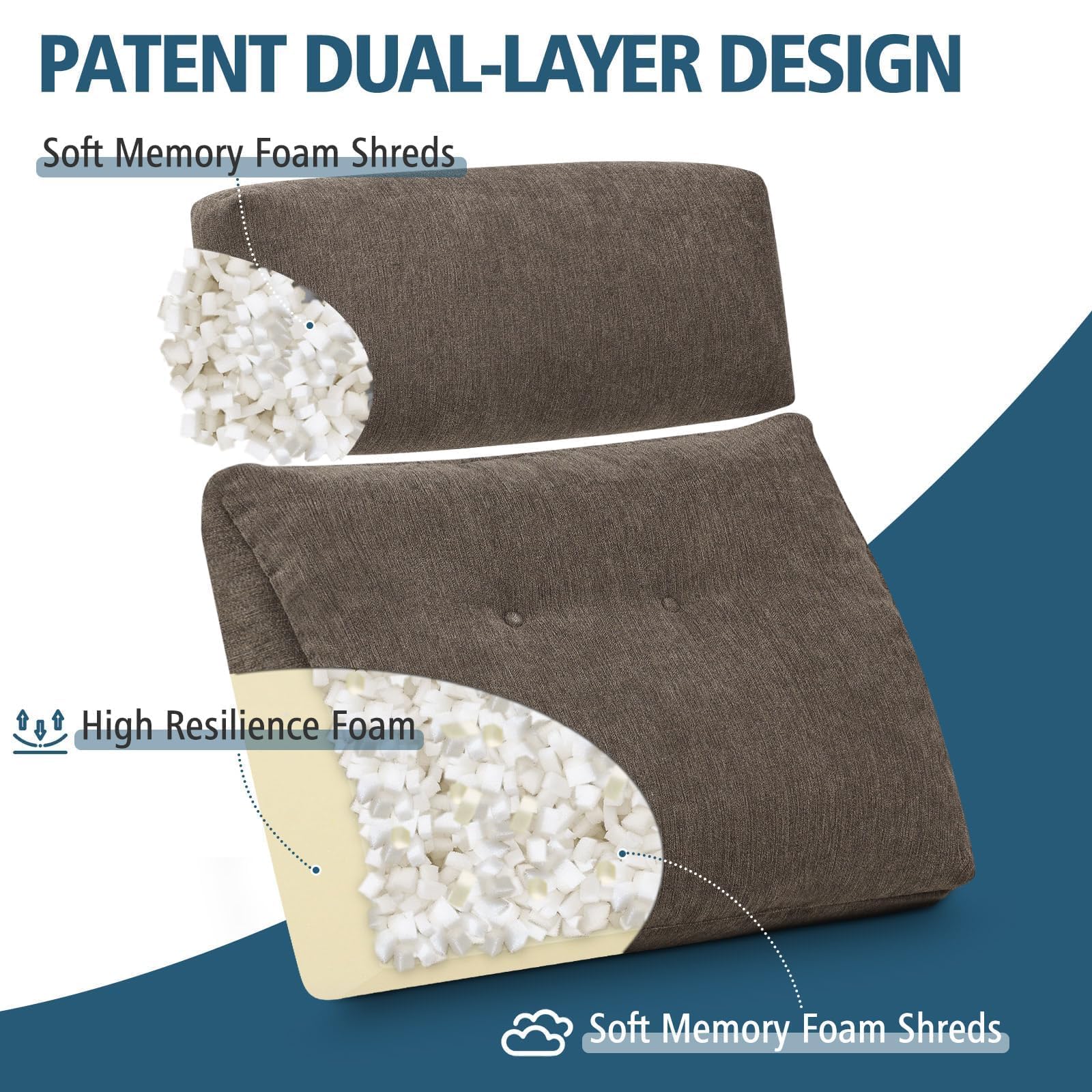 TANYOO dual-layer back pillow with memory foam contours to your spine.