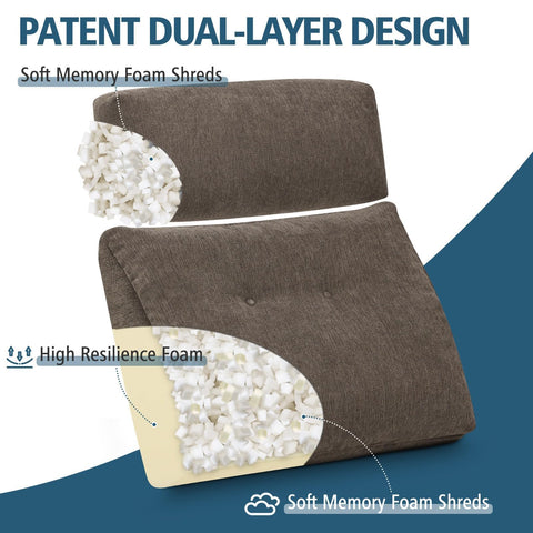 TANYOO dual-layer back pillow with memory foam contours to your spine.