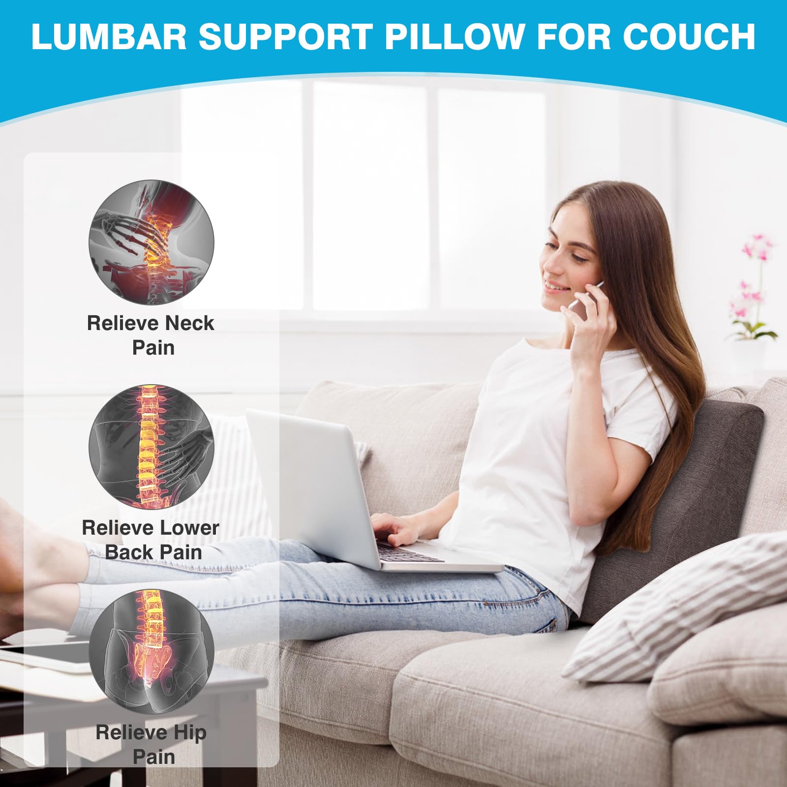 TANYOO ergonomic lumbar design aligns the spine for comfort