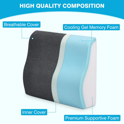 TANYOO gel memory foam top layer provides cooling support during long sits