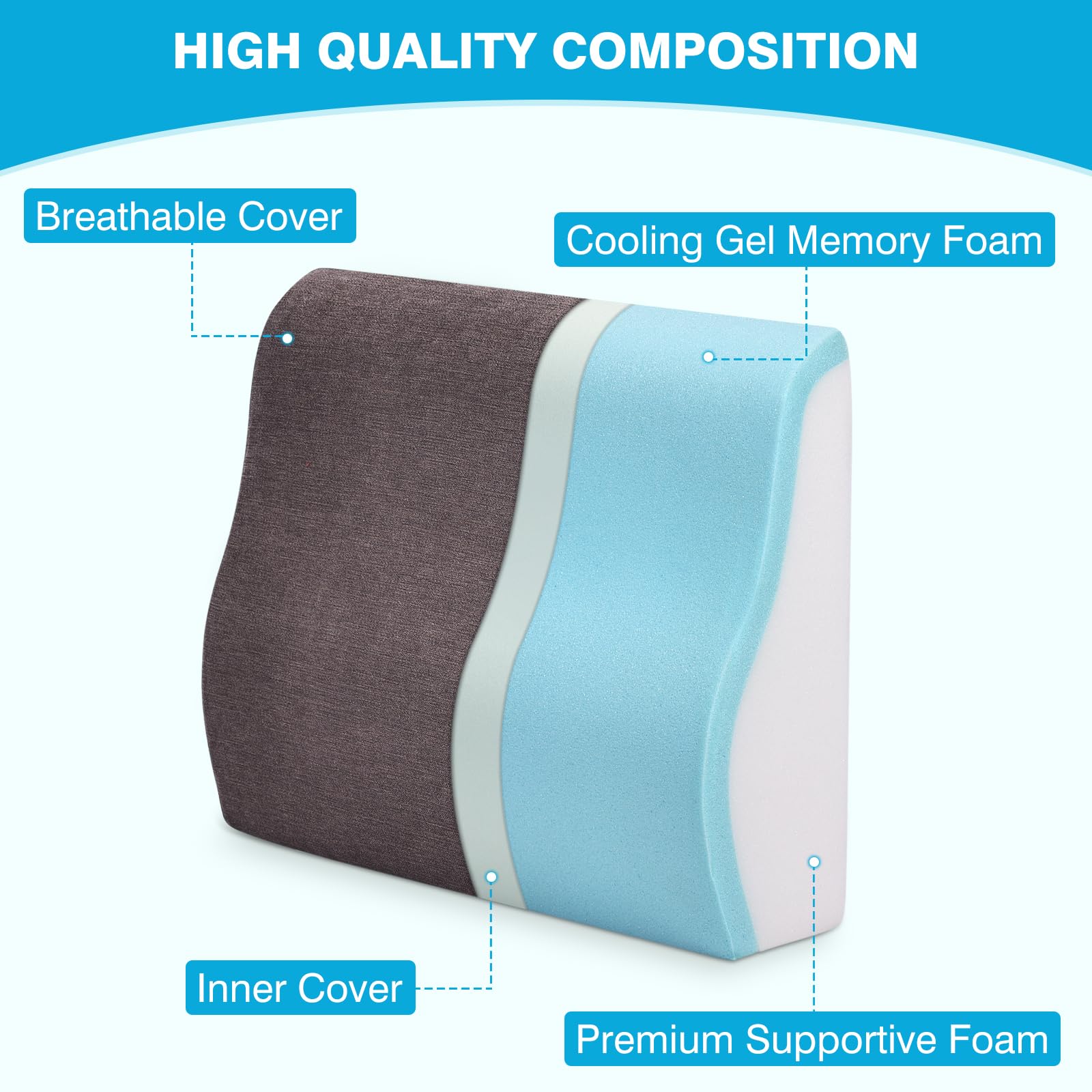 TANYOO gel memory foam top layer delivers cooling, soft support