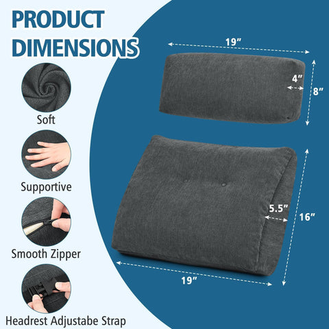TANYOO large couch pillow fills deep seating gaps for improved posture.