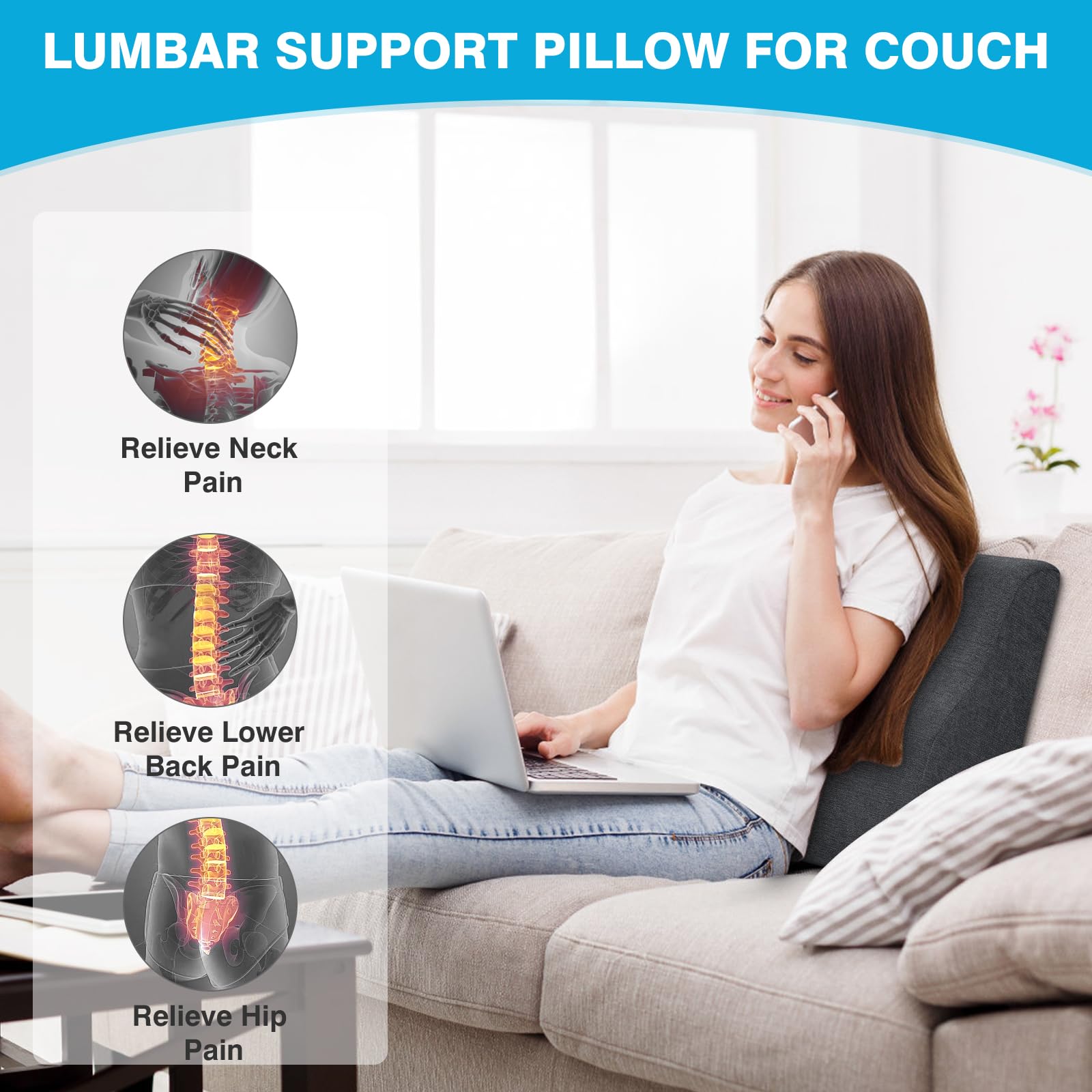 TANYOO lumbar curve design aligns spine for better posture while seated