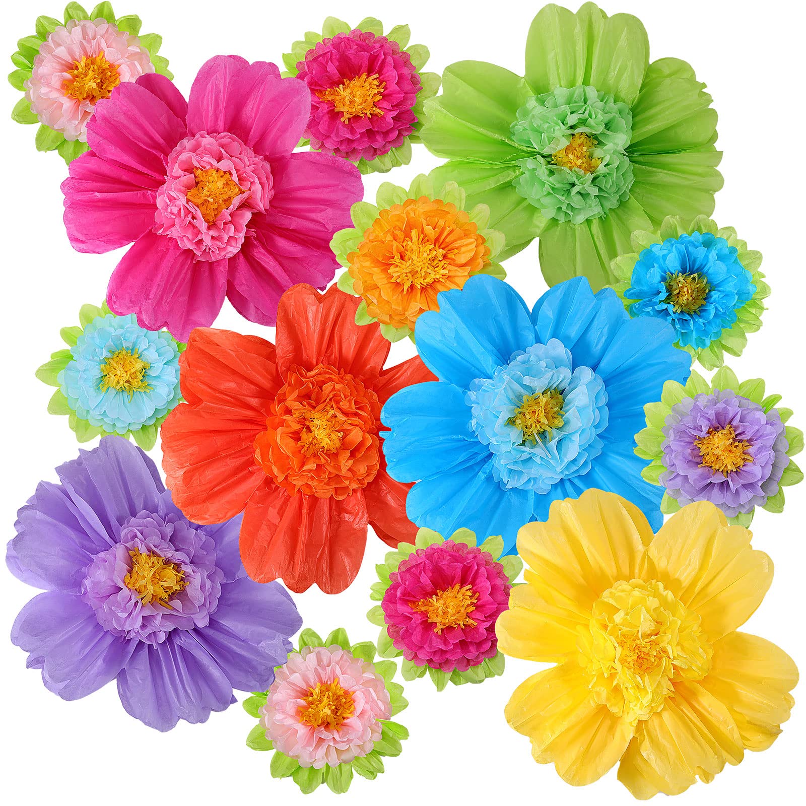 TaoBary giant color floral tissue flowers create dramatic wall decor for events