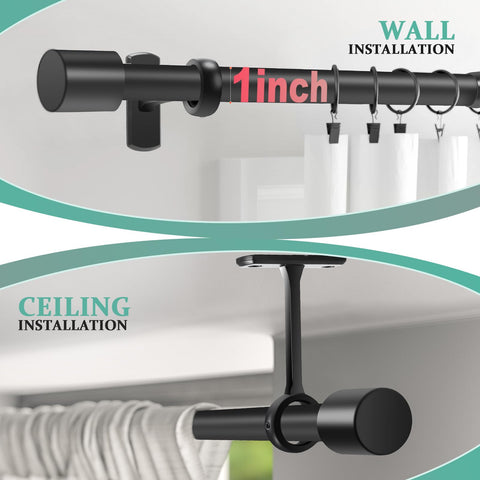 Taoberfuli heavy-duty 1-inch rod supports heavier draperies securely.