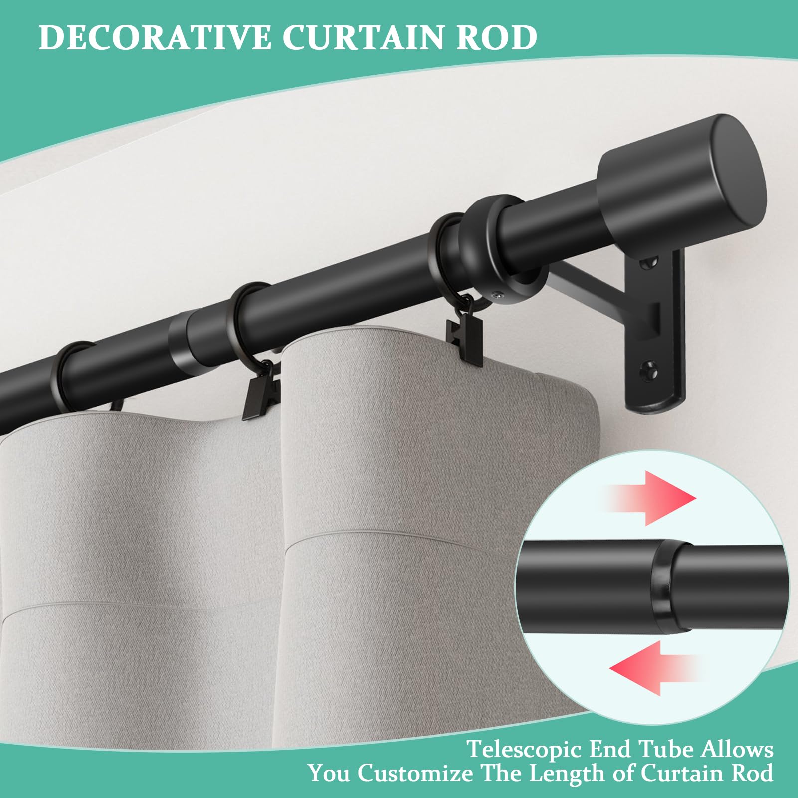 Taoberfuli heavy-duty rod supports up to 50 lb for indoor or outdoor use.