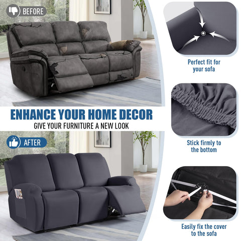TAOCOCO dark gray slipcover displayed on a sofa