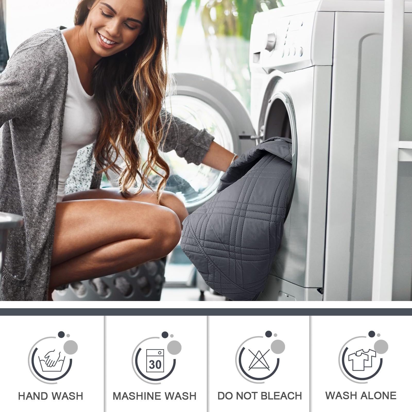TAOCOCO dark grey recliner cover blends with furniture