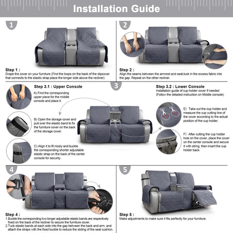 TAOCOCO dark grey recliner cover complements decor while protecting furniture.