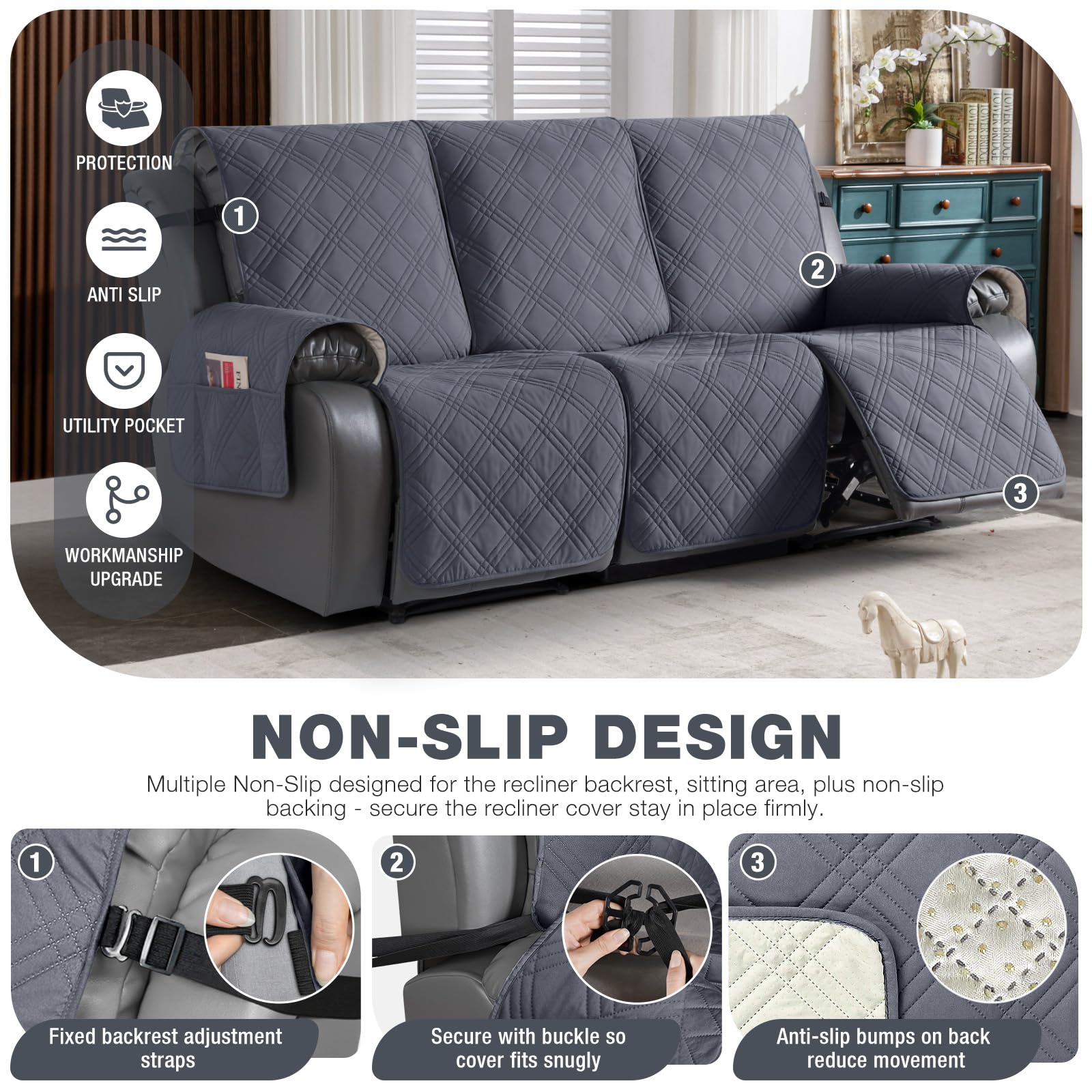 TAOCOCO dark grey sofa protector reviving worn upholstery