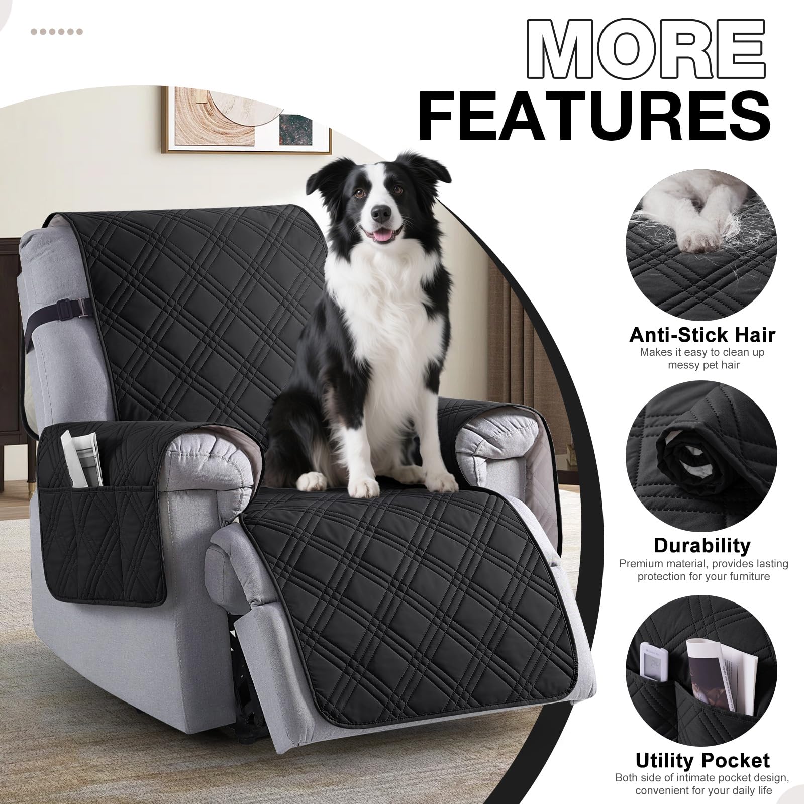 TAOCOCO dimension guide image helps verify chair compatibility for 23.6 inch width.