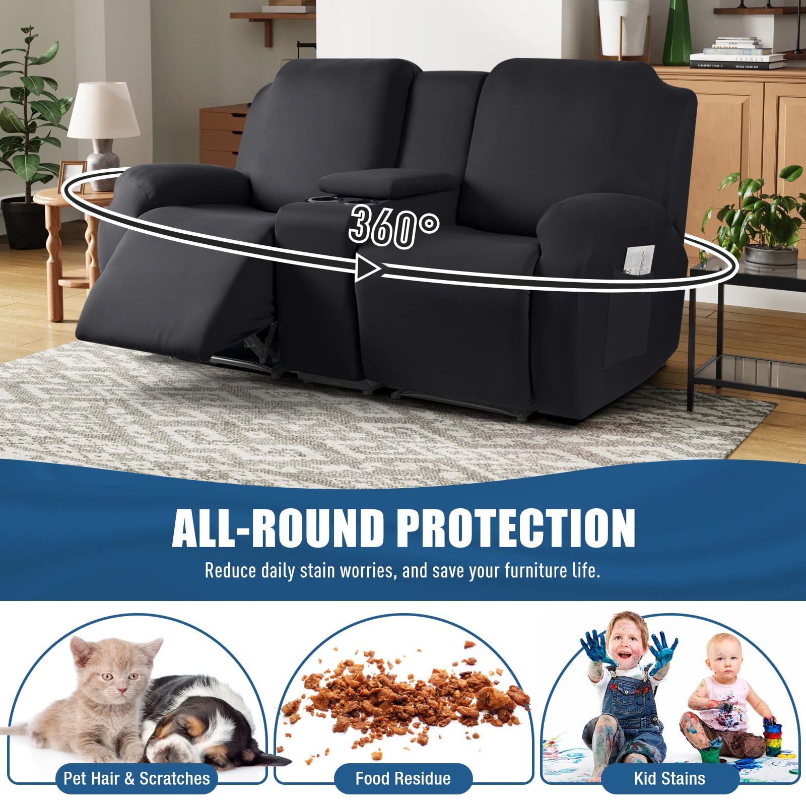 TAOCOCO stretch slipcover is easy to install and adjust.