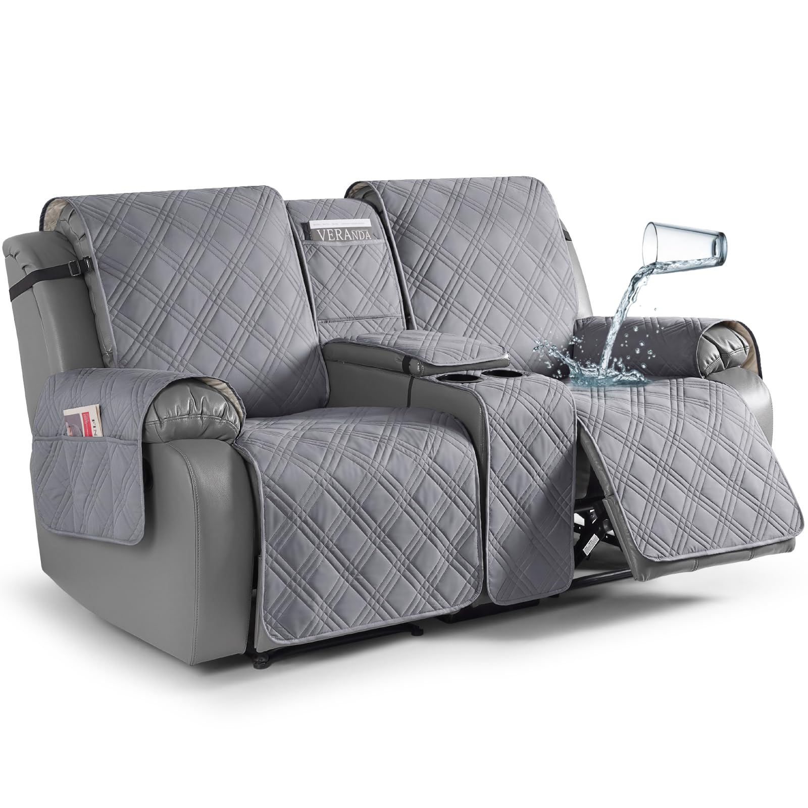 TAOCOCO center-console loveseat recliner cover protects the sofa from spills.
