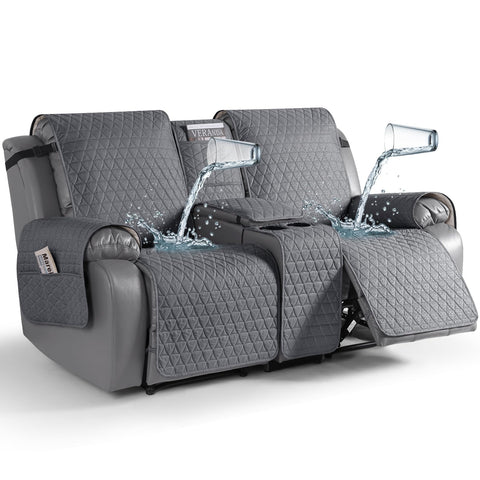 TAOCOCO loveseat recliner cover with console on full view, stylish protection for your sofa.