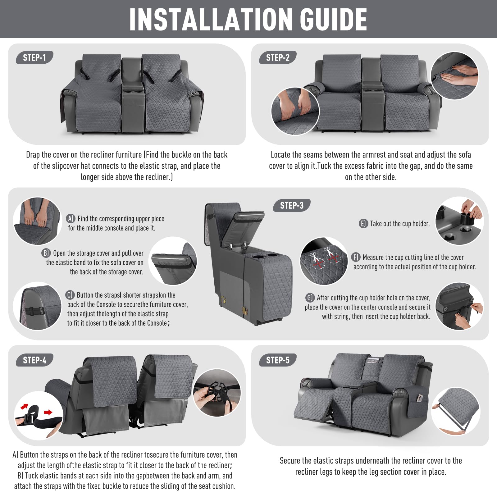 TAOCOCO fit-compatible design suits 2-seater loveseats for family use.