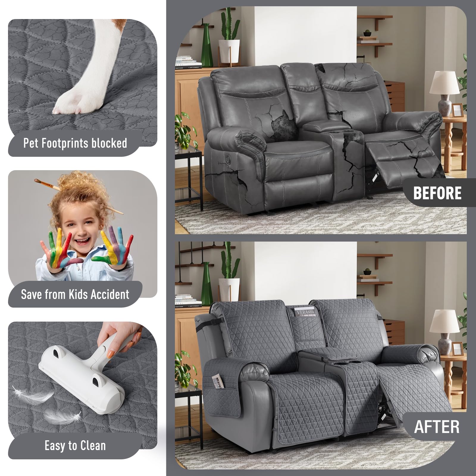 TAOCOCO dual-side pockets offer convenient storage for remotes and phones.