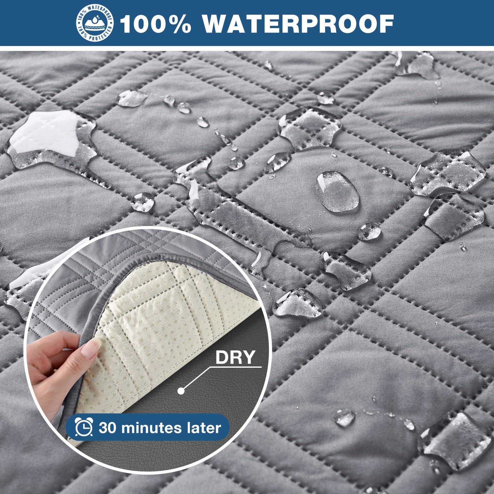 TAOCOCO waterproof recliner cover guards cushions against liquids.