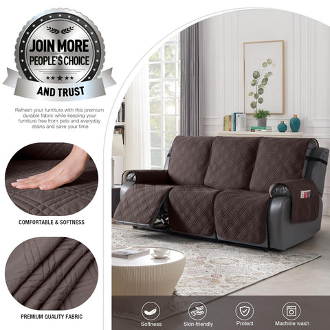 TAOCOCO non-slip recliner cover with back straps for stability.