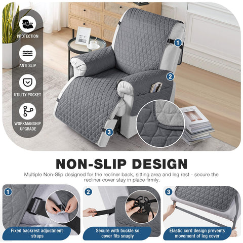 TAOCOCO anti-slip straps keep the recliner cover in place on large chairs.