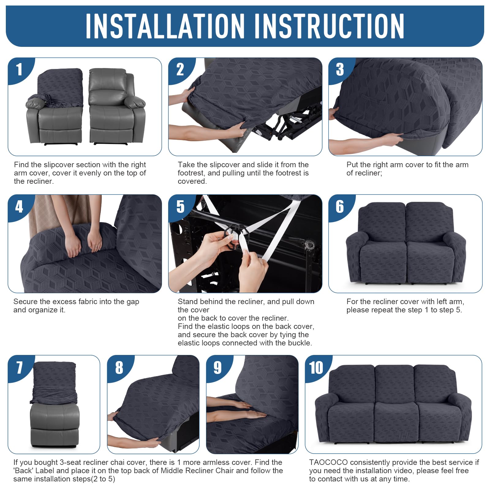 TAOCOCO recliner cover easy care for quick cleaning.