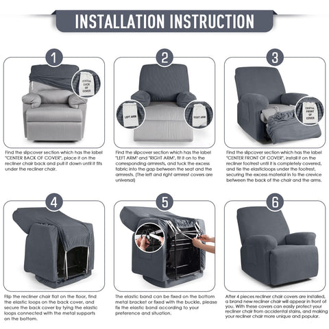 TAOCOCO recliner cover jacquard gray adds premium style and soft feel