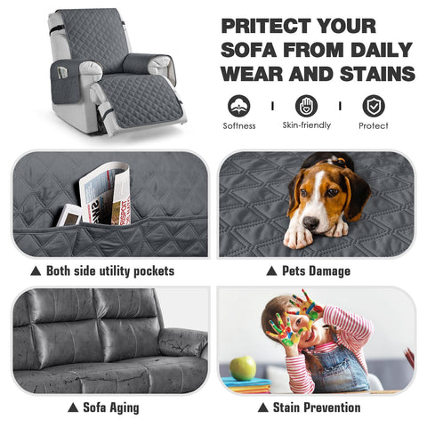 TAOCOCO recliner cover with pocket for remote and small items