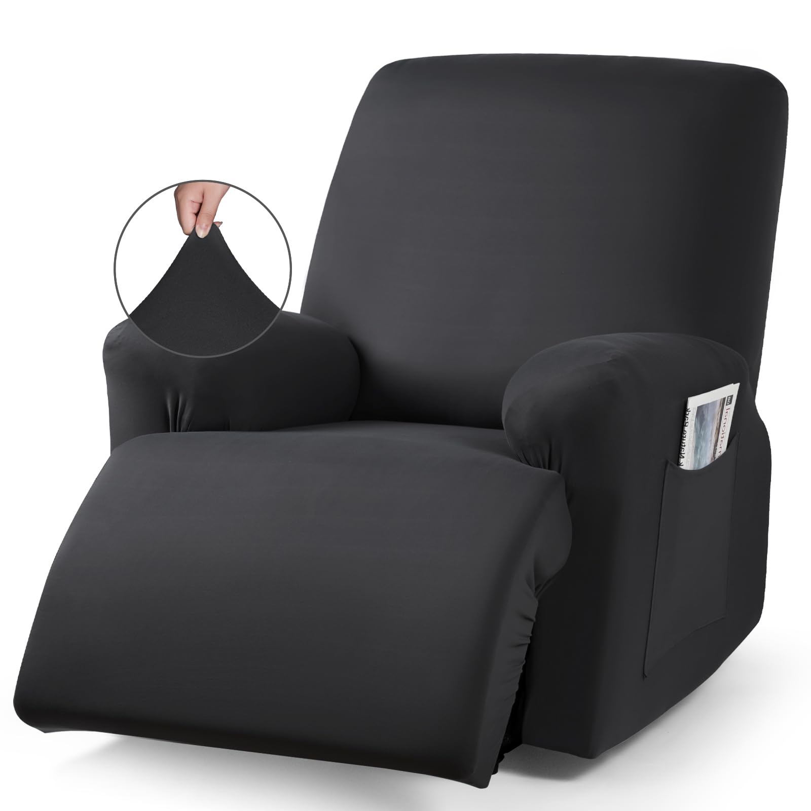 TAOCOCO recliner cover in stretch fabric shows flexible, comfortable fit for many recliners.