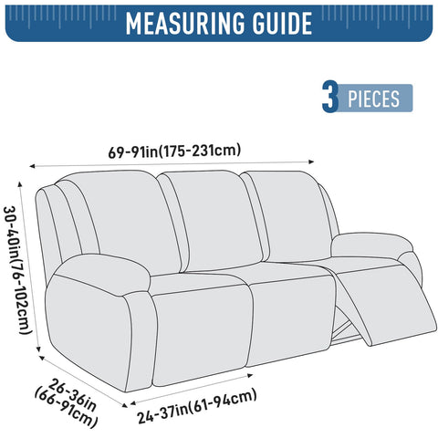 TAOCOCO recliner cover three-seater fit keeps the sofa protected.